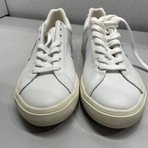 VEJA Women’s Esplar Logo Leather Sneakers – White, Size 8